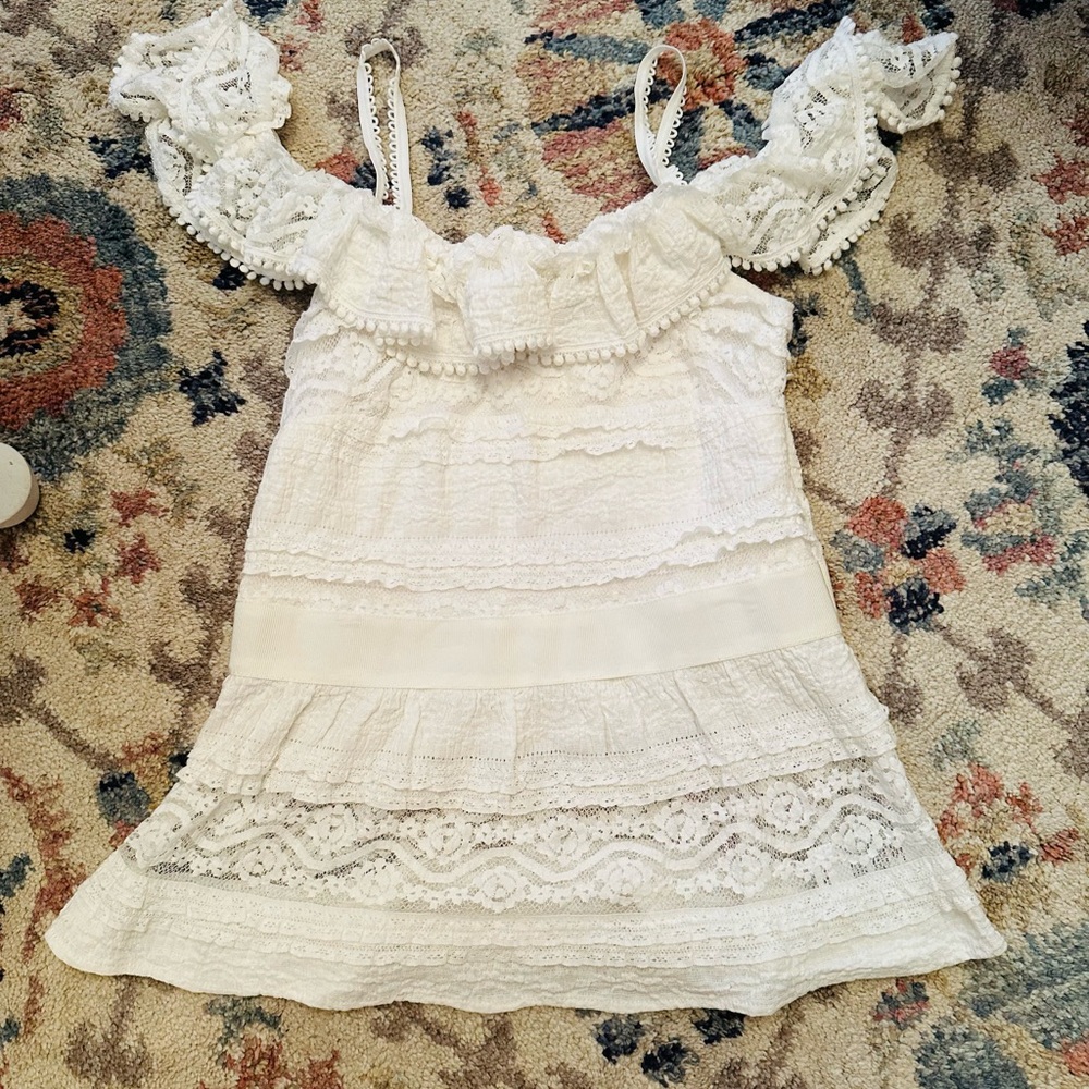 Bebe Lace Cold Shoulder Top